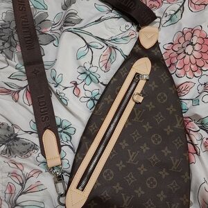 Brown and Tan Monogram Sling Bag